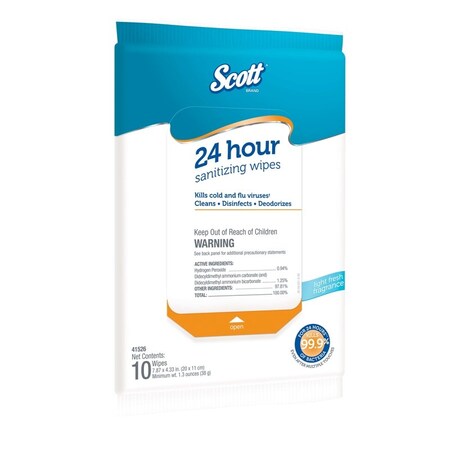 Scott Scott 24 Hour Sanitizing Wipes, Multi-Surface Cleaning & Disinfecting, (41526) 41526